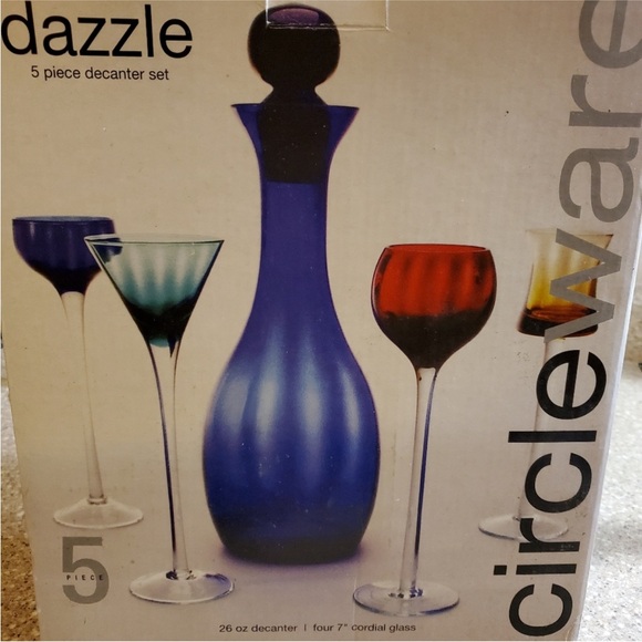 Blue and Multicolor Glass Art Set - Picture 3 of 3